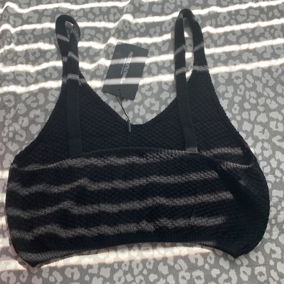PLT Black Knit Crop Top - Picture 3 of 4